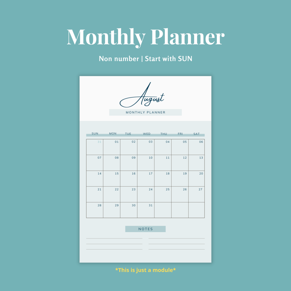 Monthly Planner | Unnamed | with notes