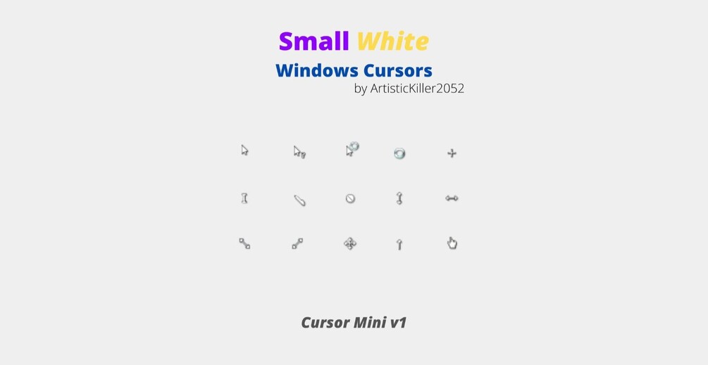 Small v1 white mini cursor windows 11 10 7