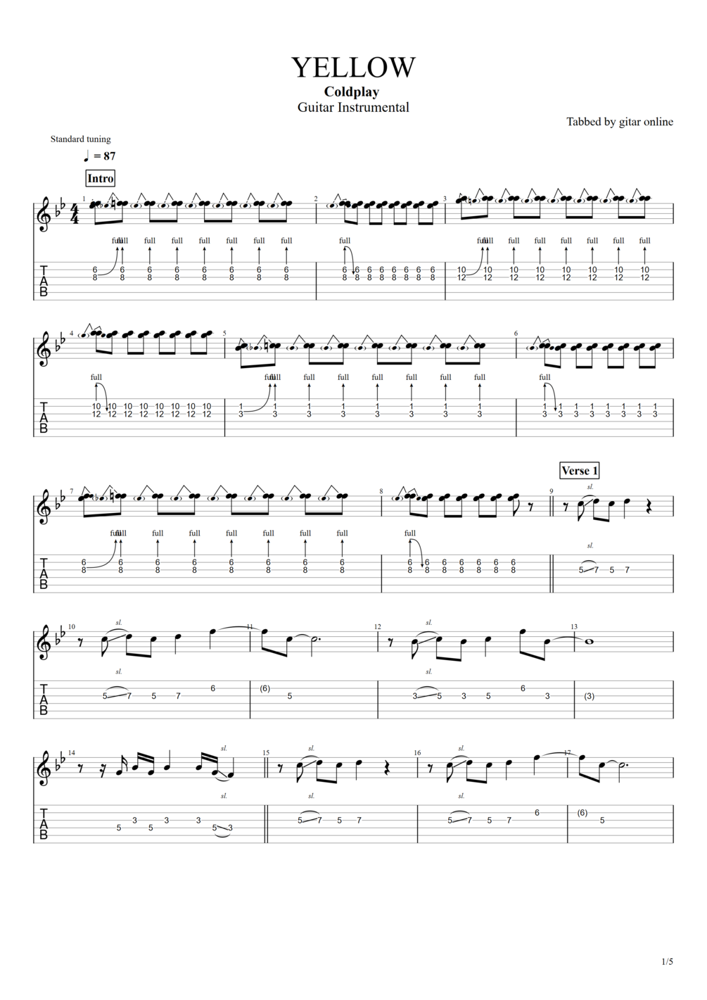 TAB. YELLOW Coldplay