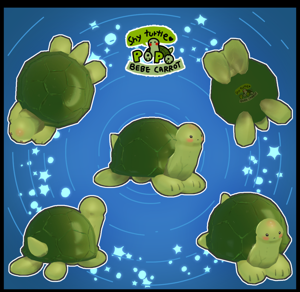 Shy turtle doll popo