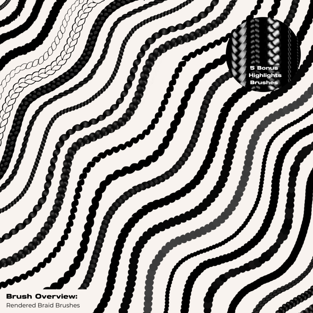 Clip Studio Paint (CSP) & Brushes Brushes Braid Twist and Loc