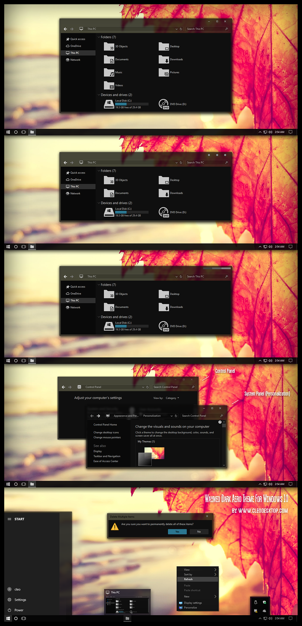 Wayneo Dark Aero Theme For Windows 10