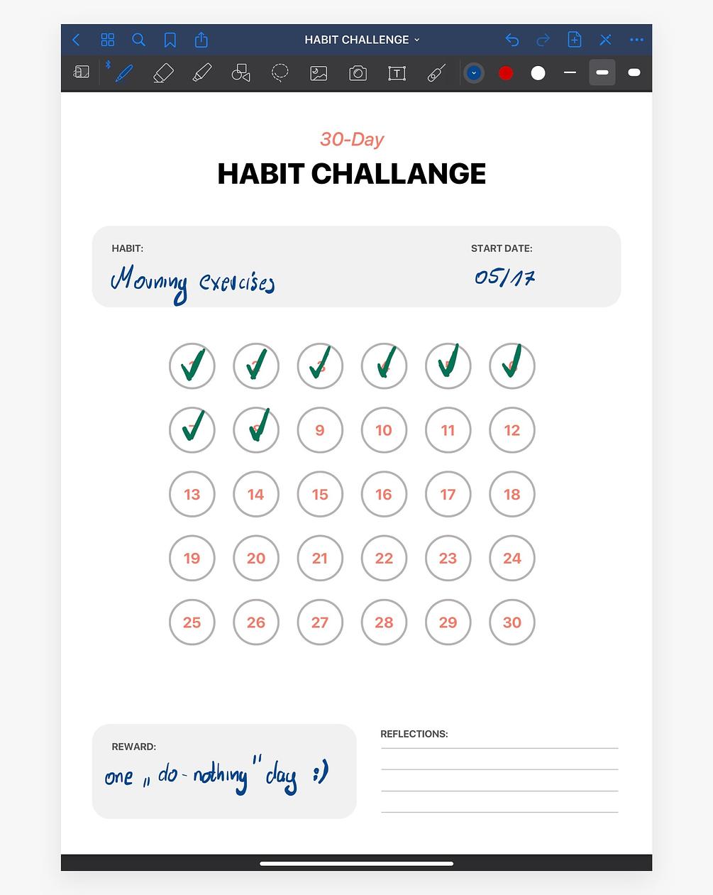 Goodnotes Habit Tracker Template Free