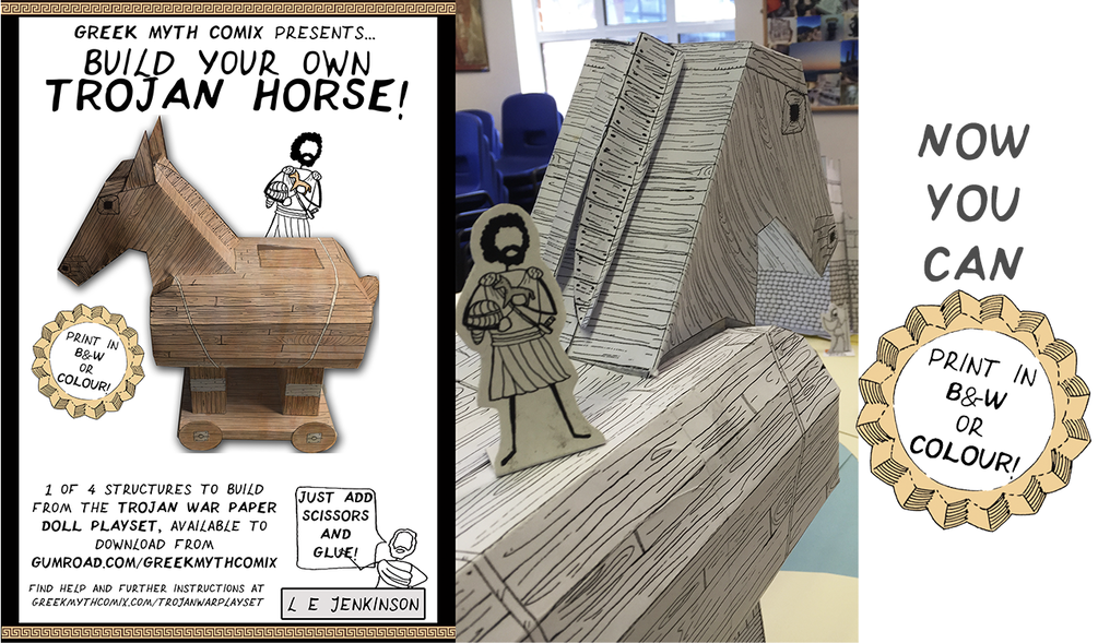 the trojan horse playset download colour print and build now in colour