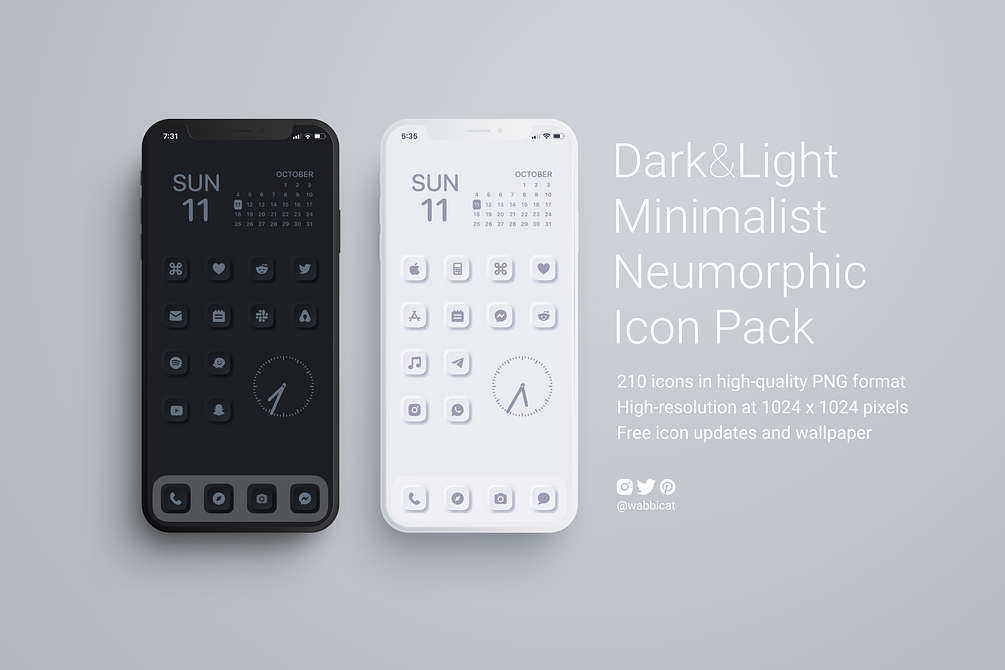 IOS14 Android Neumorphic Minimalist Icon Pack Dark And Light BEST 