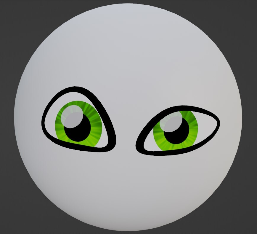 Cartoon 2D Eyes Rig on a 3D Sphere Blender 3.3