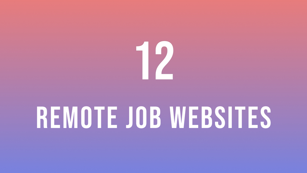 12 Remote Job sites