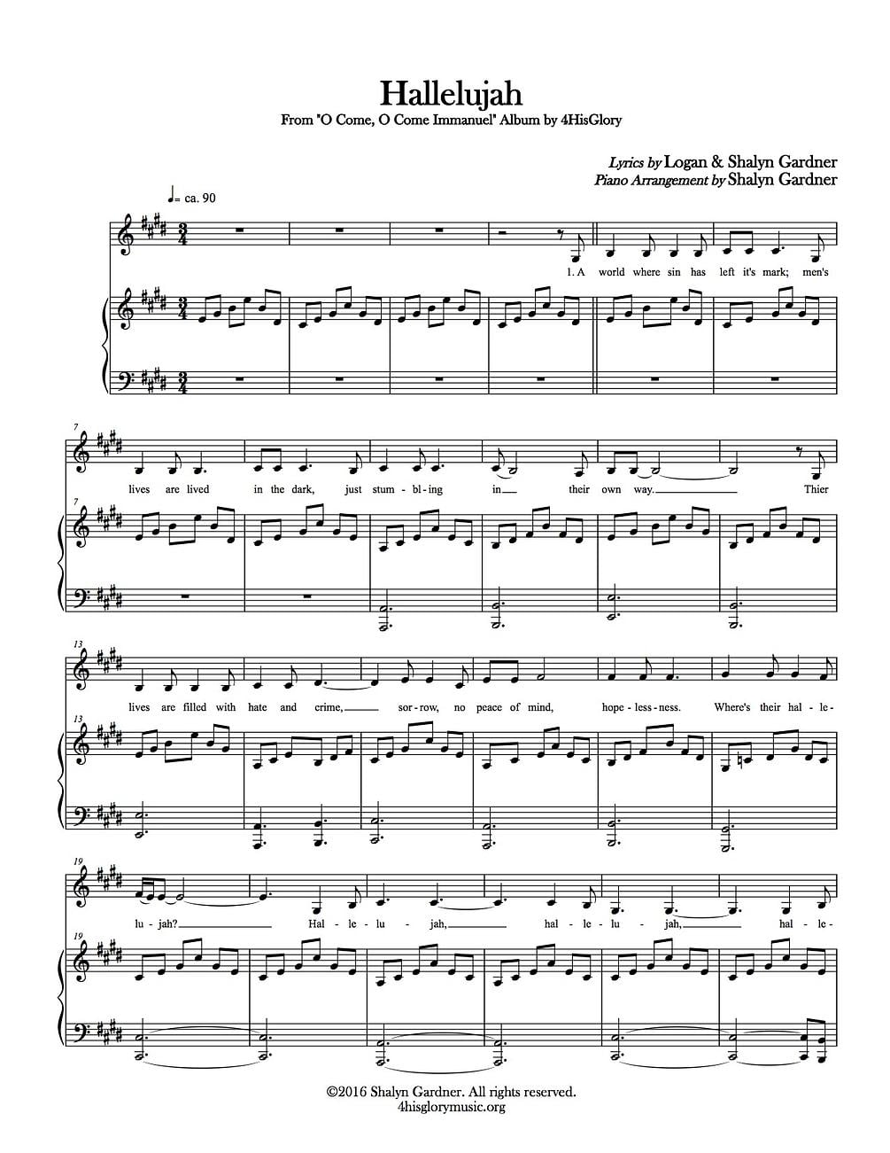 hallelujah piano sheet music beginner Leonard cohen "hallelujah" sheet ...