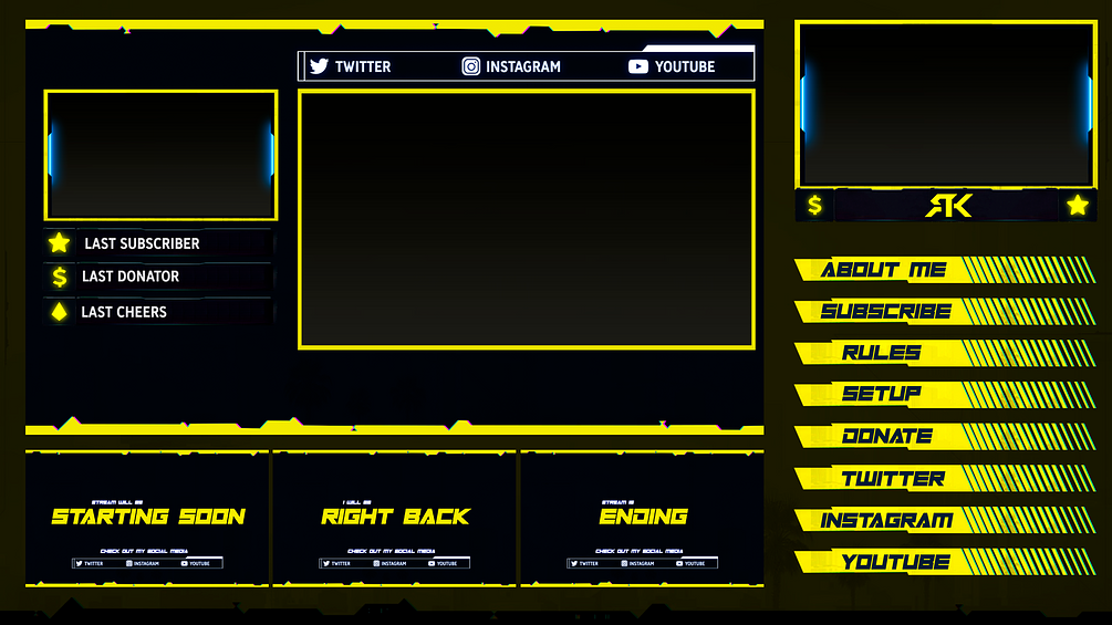 Cyberpunk Animated Overlay for streams