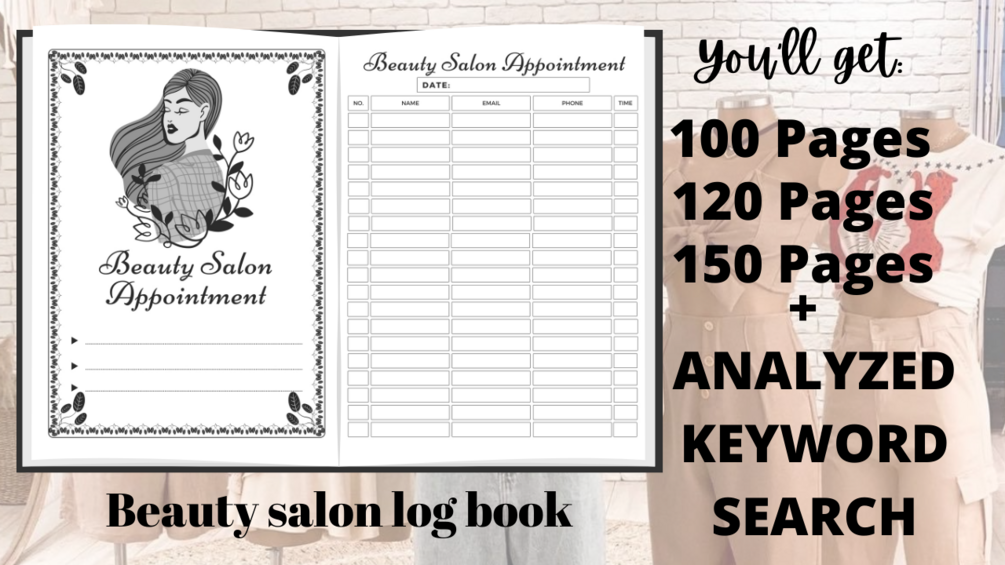 Beauty Salon Log Book + kEYWORDS For Amazon kdp