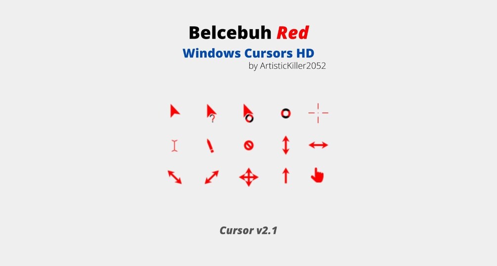 Belcebuh v2 1 red alternative cursor hd windows 11 10 7