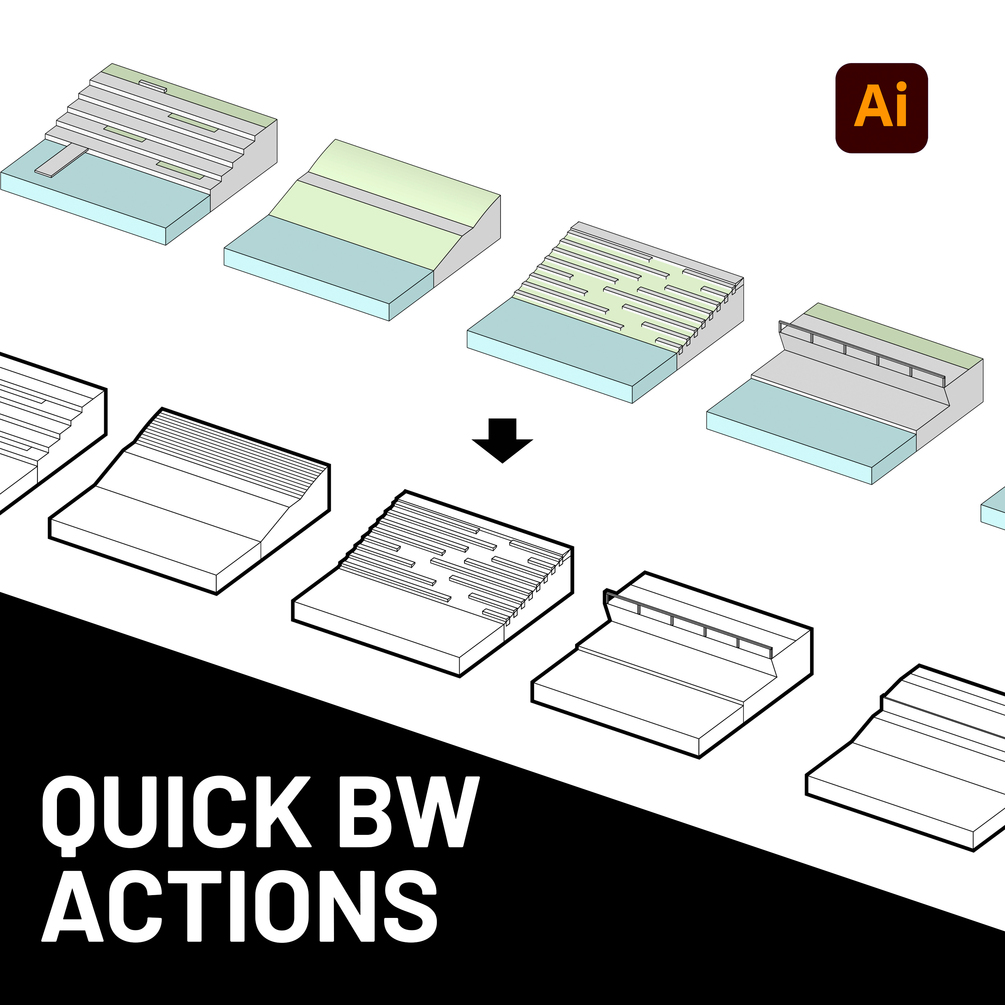 Quick Black White Illustrator Actions