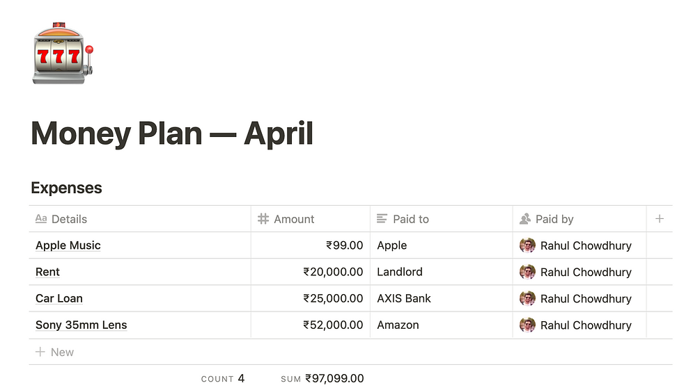 Notion Template For Money Management