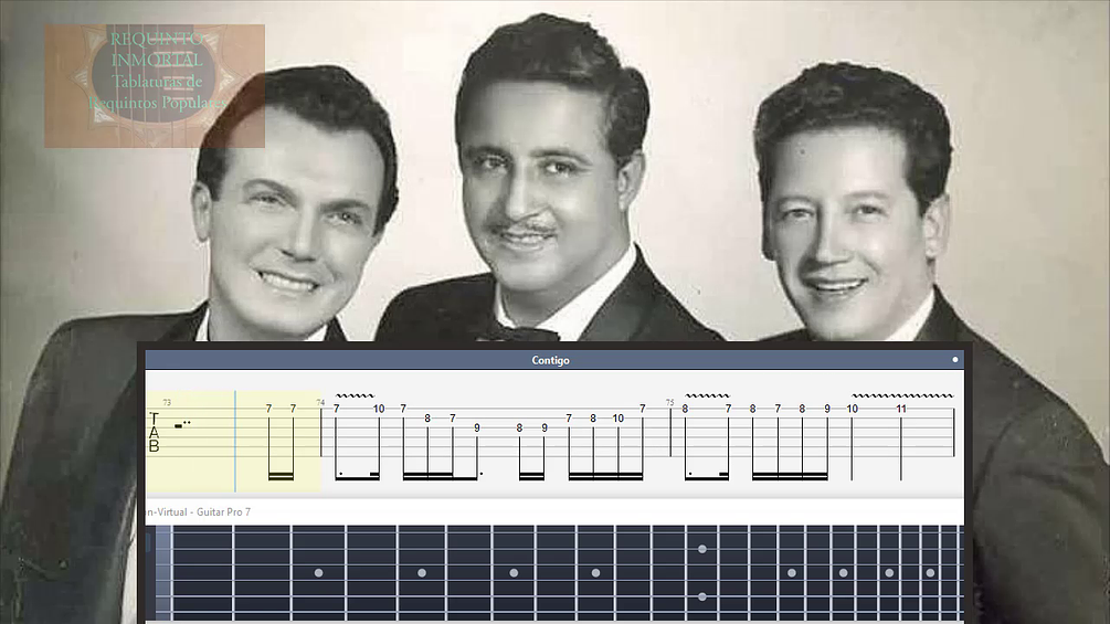 "Contigo" canción de Los Panchos, Tab GP (Score), pdf instrumentación y