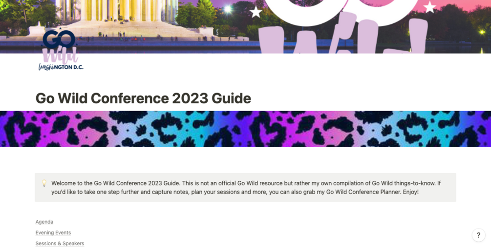 Go Wild Conference 2023 Guide