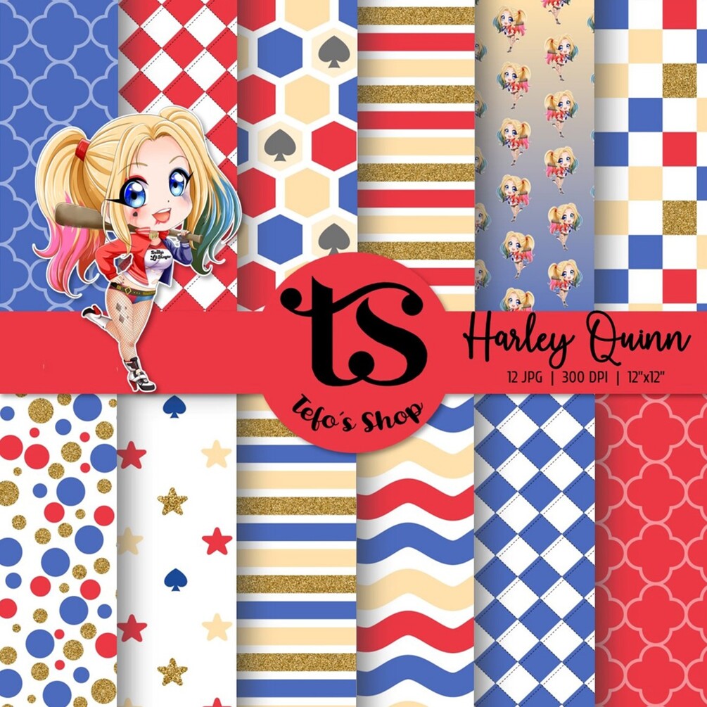 Harley Quinn | Papeles digitales | Paper pack