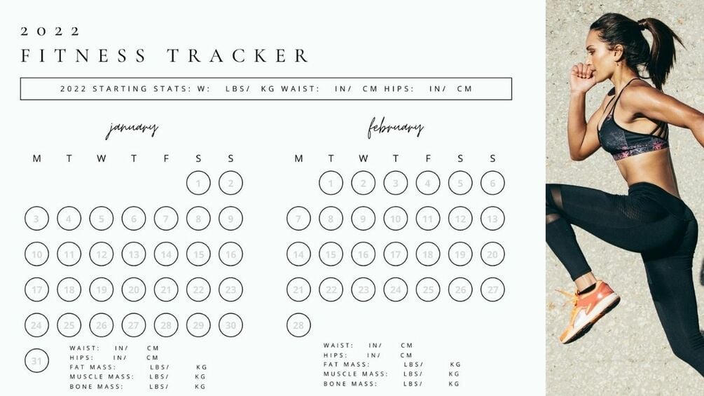 Printable Fitness Tracker 2022