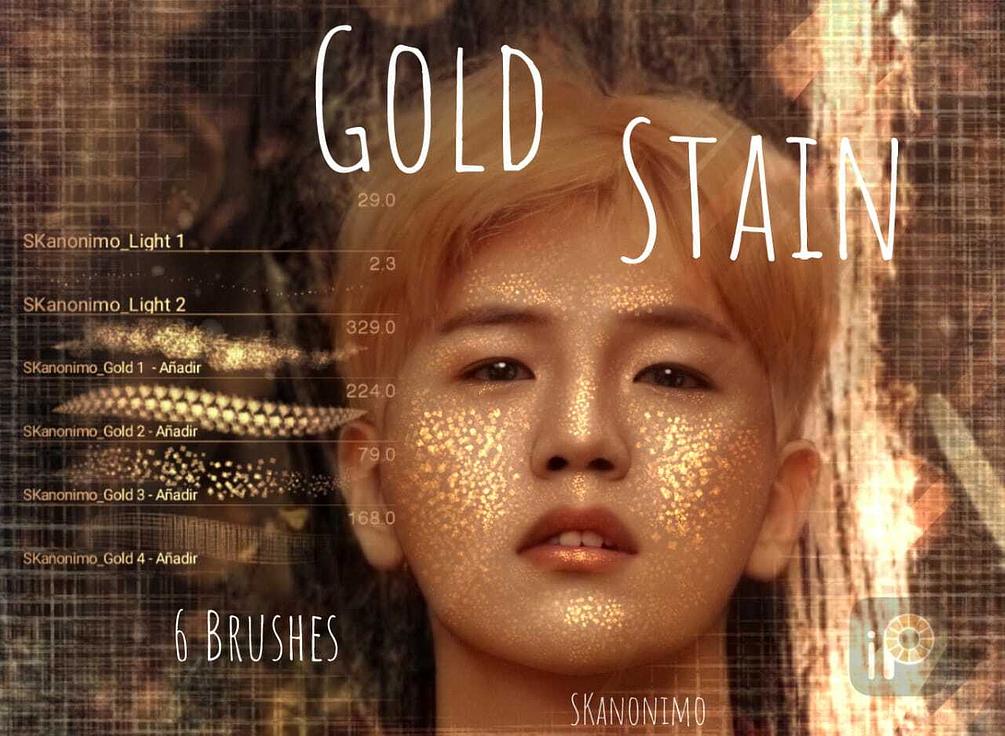 free "Gold Stain" Brush Pack _ Ibis Paint X