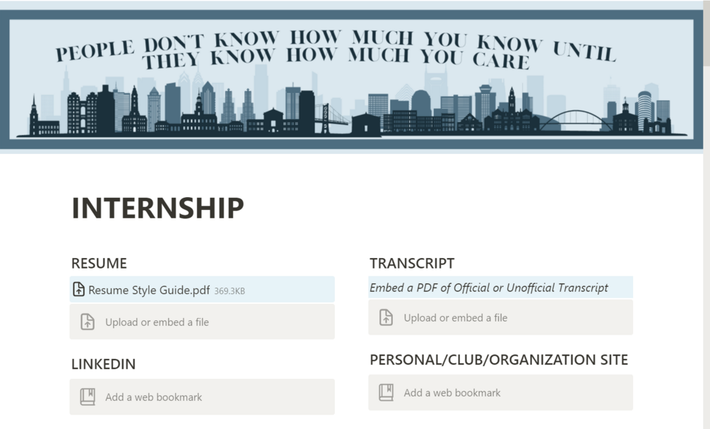 Notion Internship Template