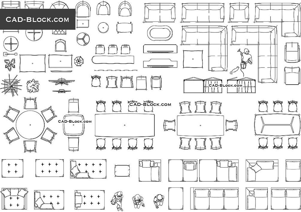 Living Room Furniture in Plan