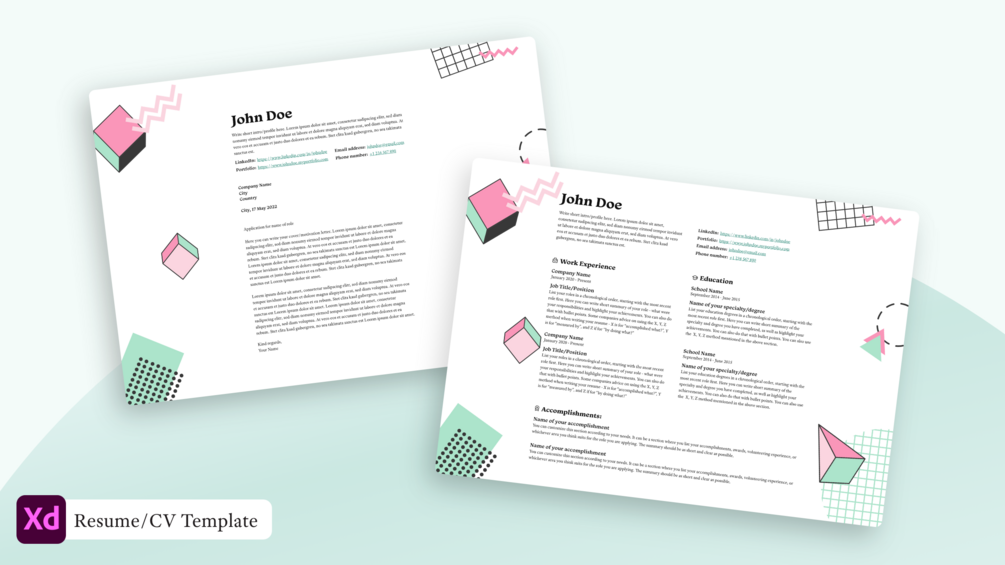 Adobe Xd Resume Template 04