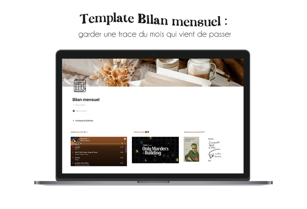 Template bilan mensuel garder une trace du mois qui vient de passer