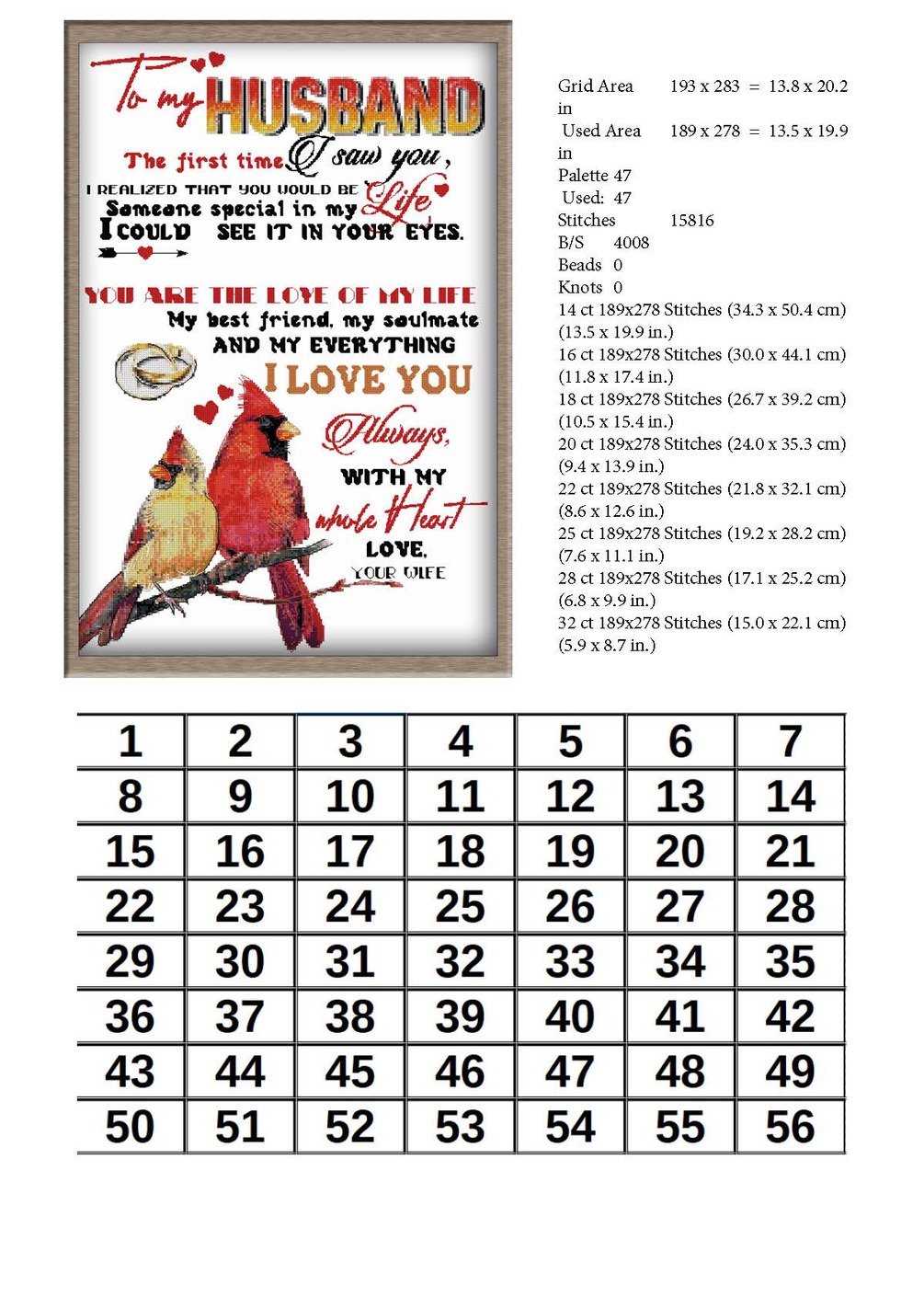 To my Husband (counted cross stitch pattern)