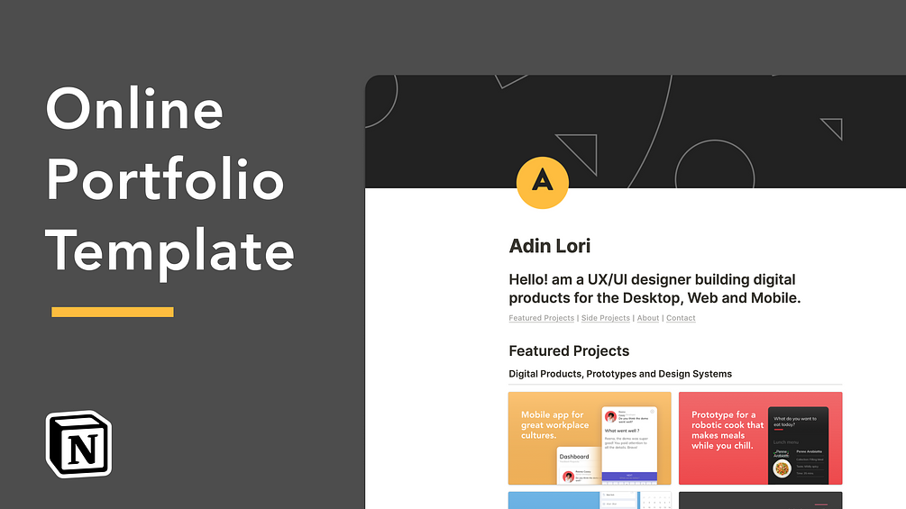 Notion Portfolio Template Showw.Work