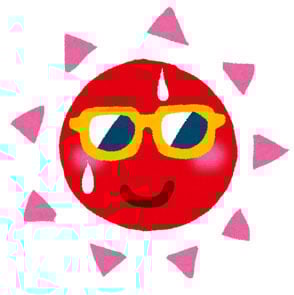 夏のイラスト サングラスの太陽