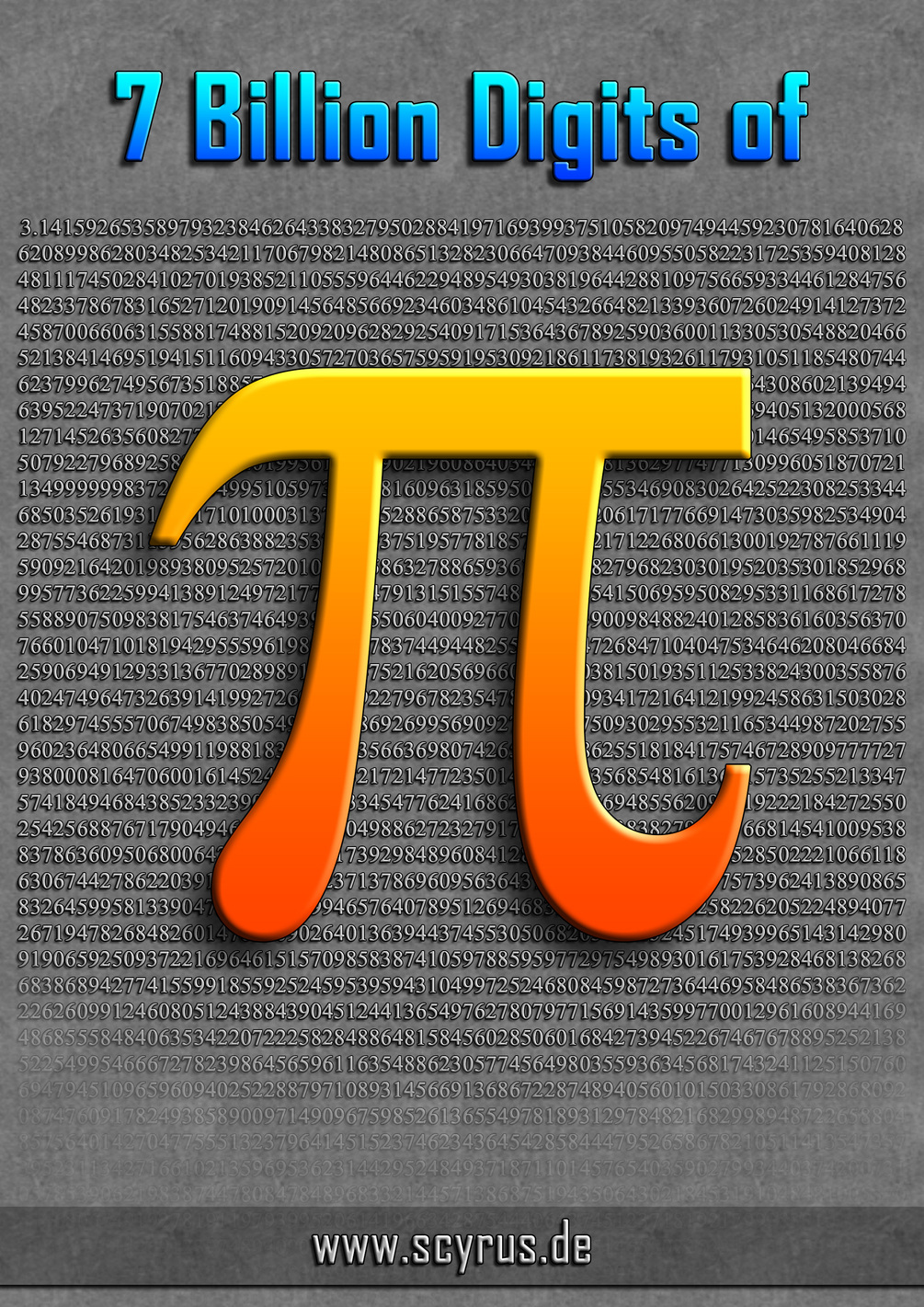 Seven Billion (!) Digits of the (In)famous Irrational Number Pi
