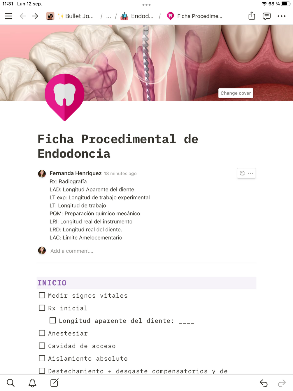 Ficha Procedimental De Endodoncia 6649