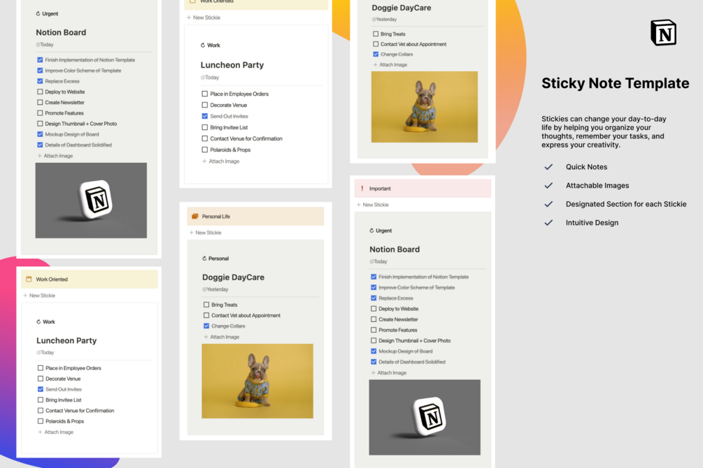 Sticky Note Notion Template