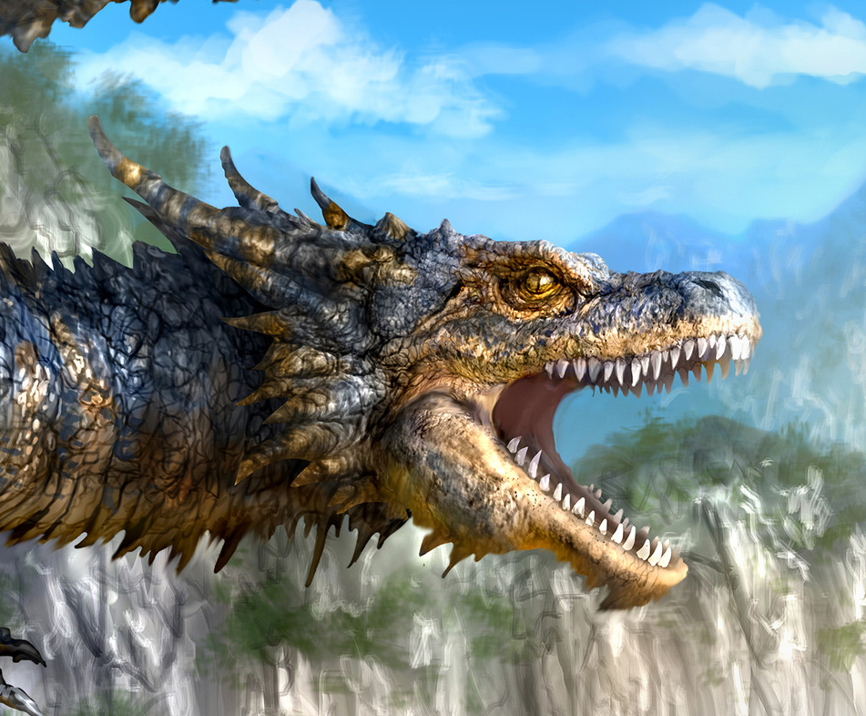 Digitally painting a realistic dragon.