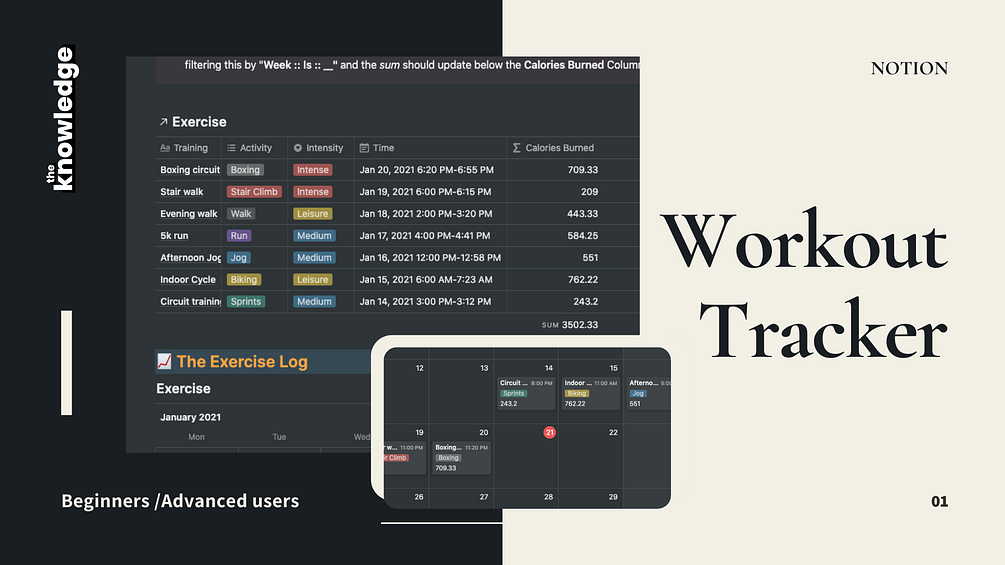 Workout Tracker Template Notion