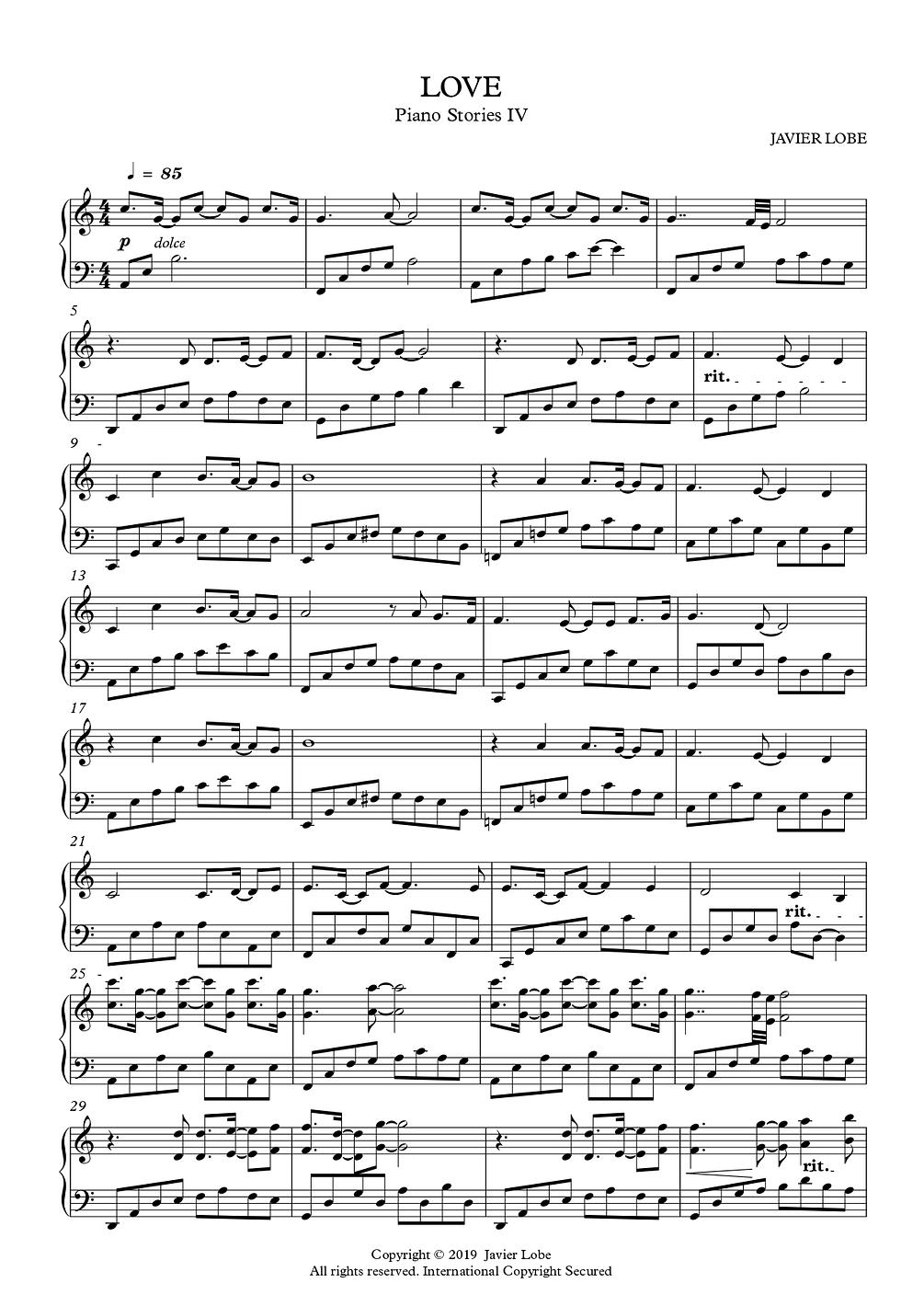 "LOVE" sheet music PDF