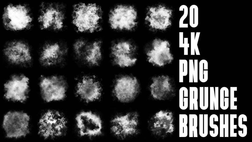 20 Grunge Brush Alphas Pack 01