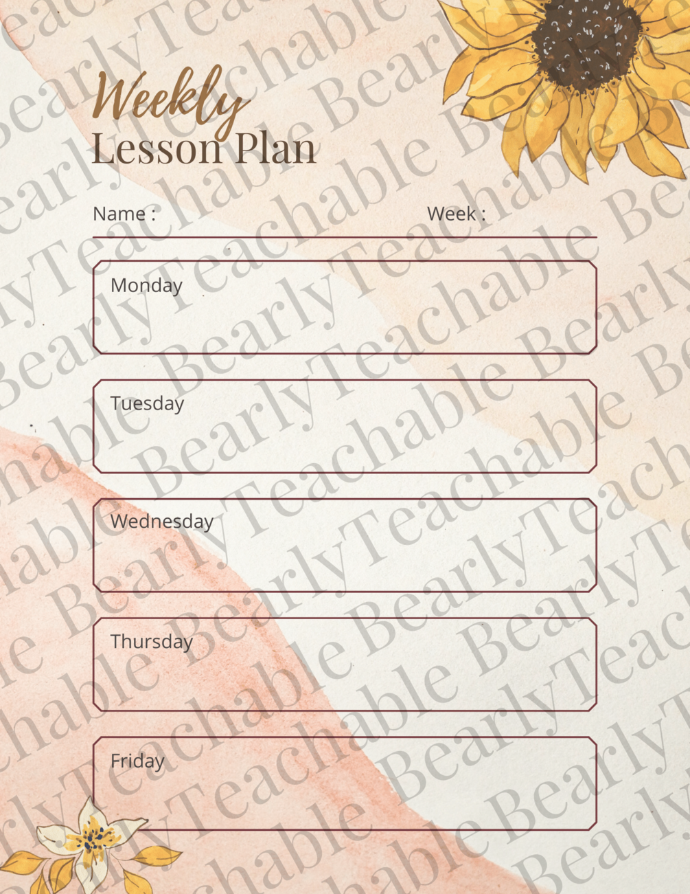Sunflower lesson plan