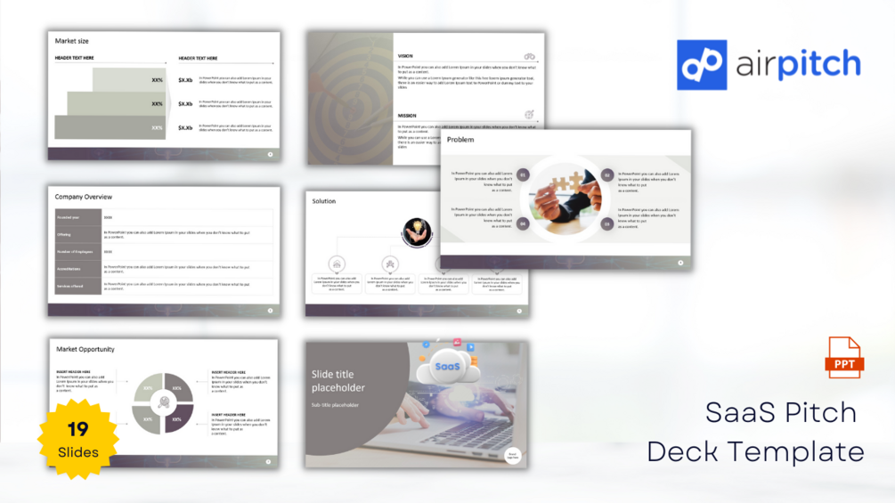 Saas Pitch Deck Template Dark Grey