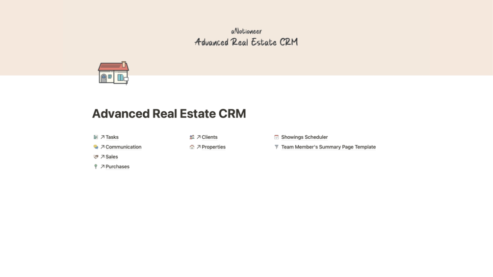 Advanced Real Estate CRM Notion template