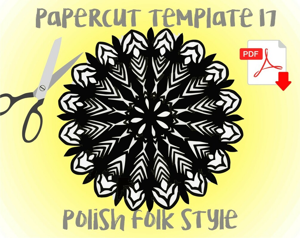 Papercut printable template from poland paper cut folk art paper