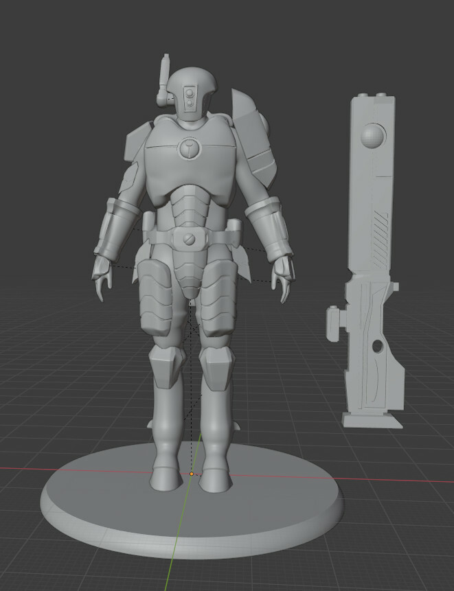 Warhammer 40k Tau Soldier Rigged Model for 3d print