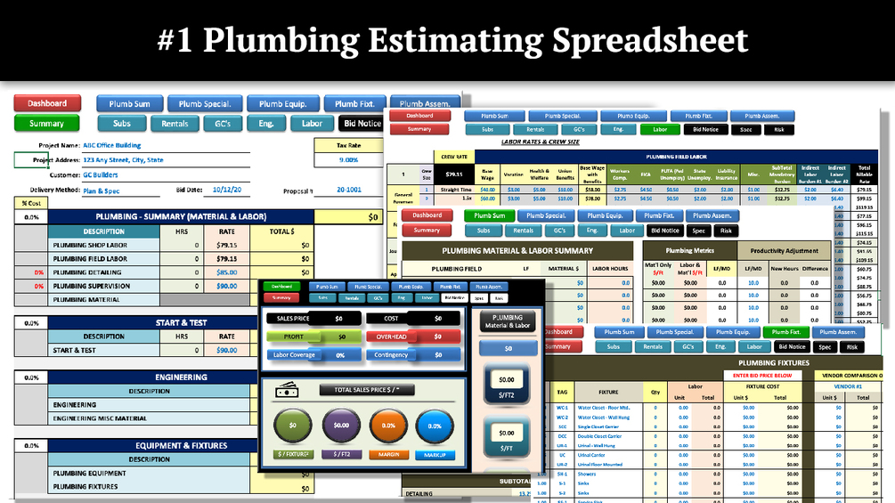 Plumbing Estimating Spreadsheet