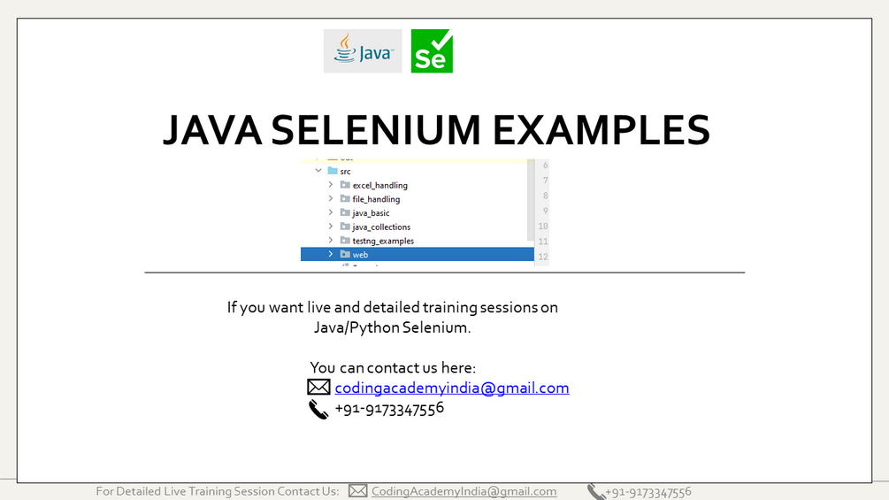 Java Selenium Real time Examples