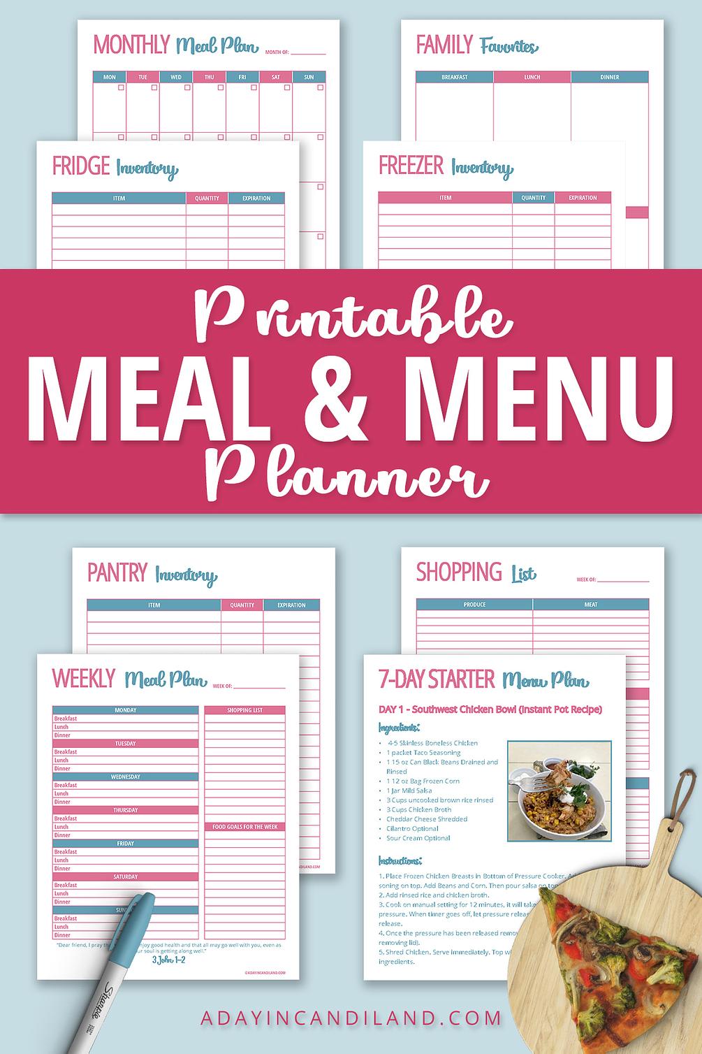 30 Day Meal and Menu Planner One Time Offer
