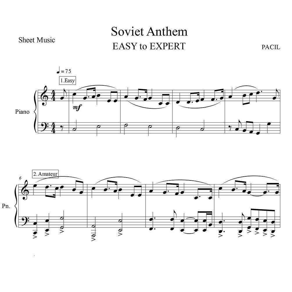 Soviet Anthem ☭ | EASY to EXPERT (Sheet Music)