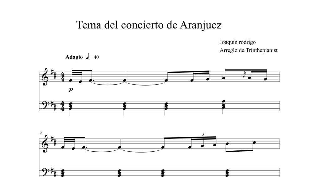 Concierto de Aranjuez Partitura