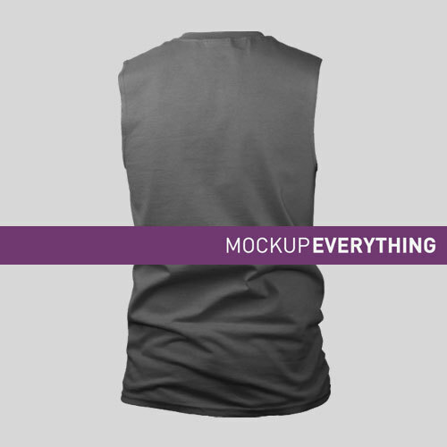 Download Men's Muscle Tank Top - Ghosted, Back Mockup Template