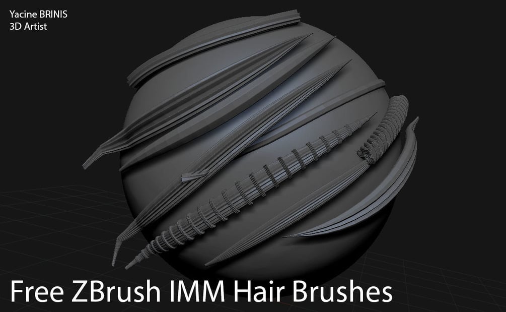 Free 15 IMM Hair Brushes for ZBrush