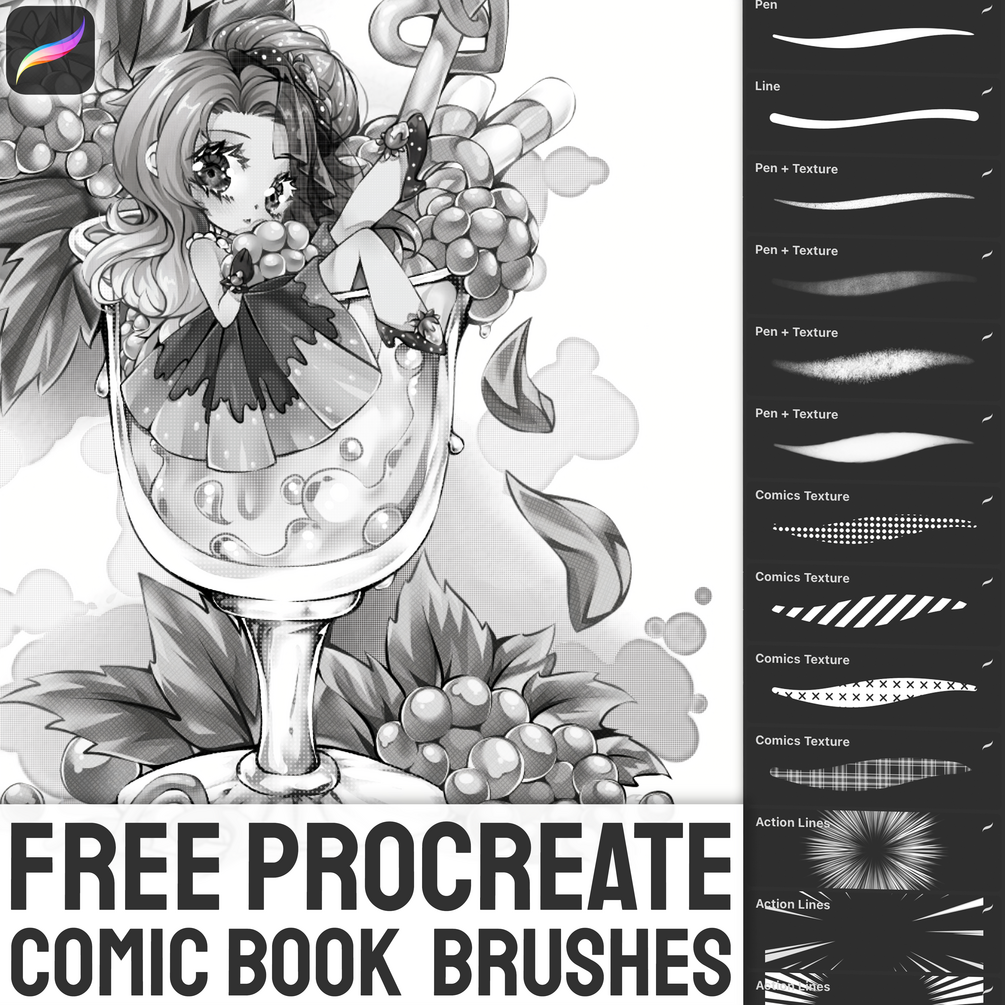 Free Comic Book Brush Set for Procreate