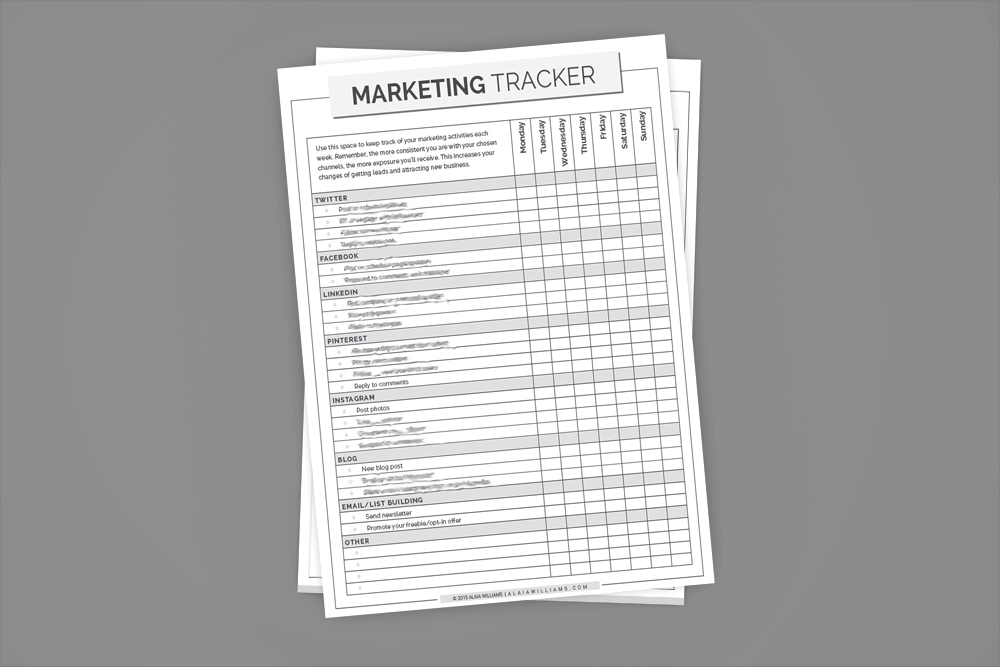 Marketing Tracker Printable